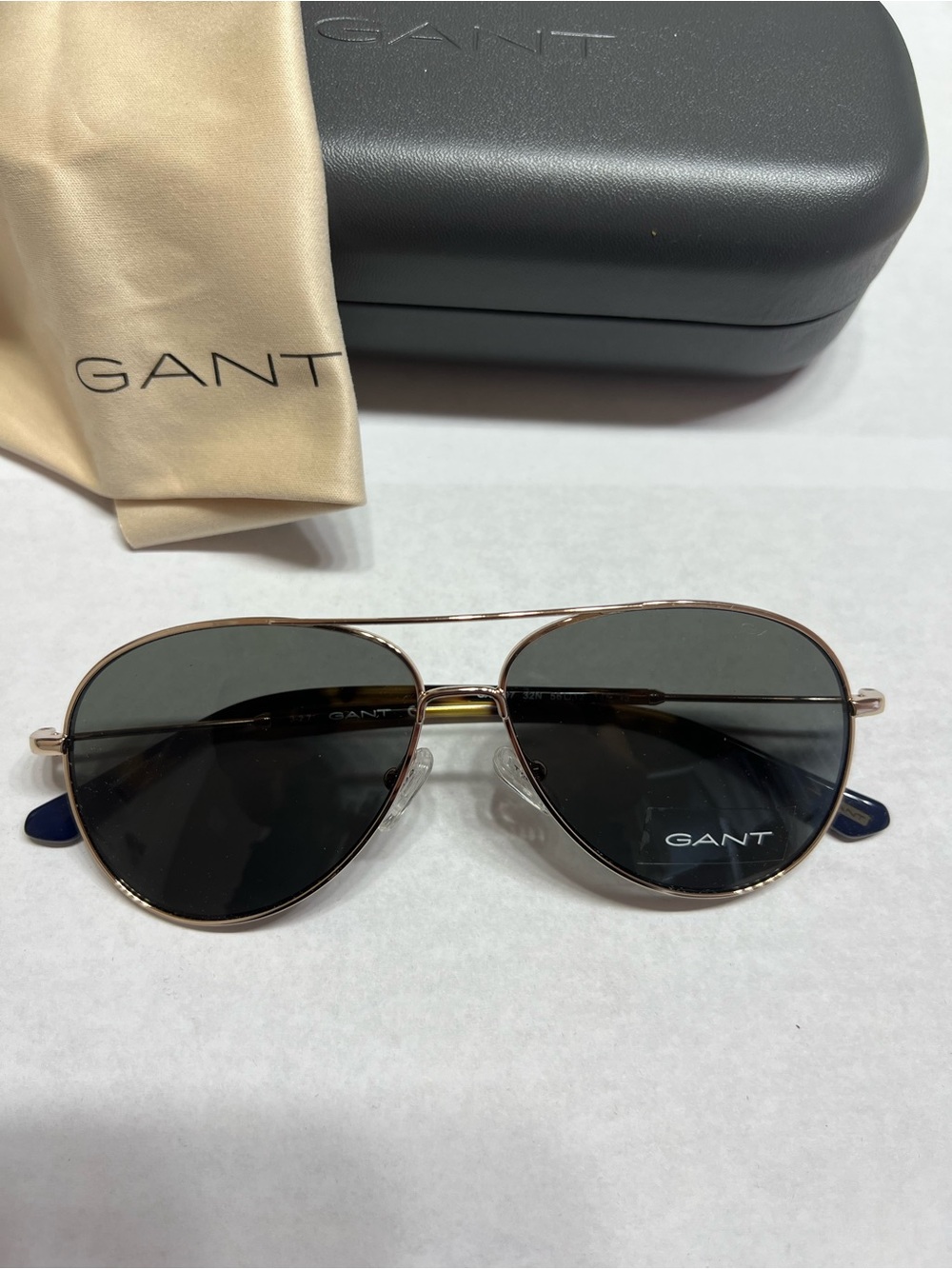 Gant 7097 Men’s Aviator Sunglasses in Gold Metal with Dark Lenses